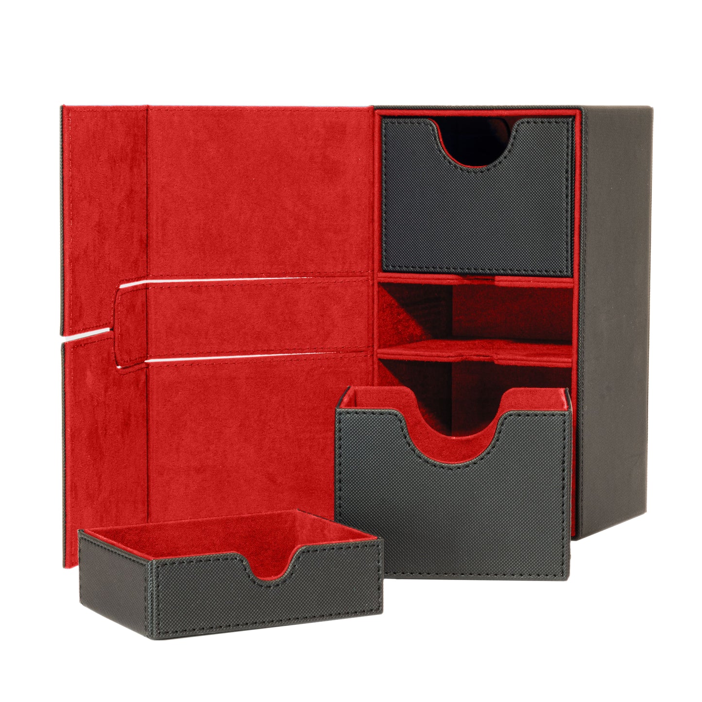 Red Interior Sideloader 200 - Durable Double Deck Box with Dice Tray