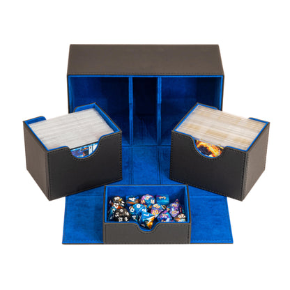 Royal Blue Interior Sideloader 200 - Durable Double Deck Box with Dice Tray