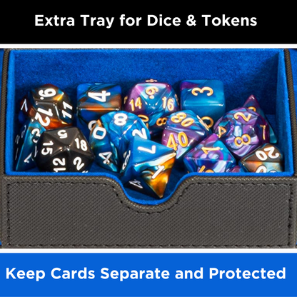 Royal Blue Interior Sideloader 200 - Durable Double Deck Box with Dice Tray