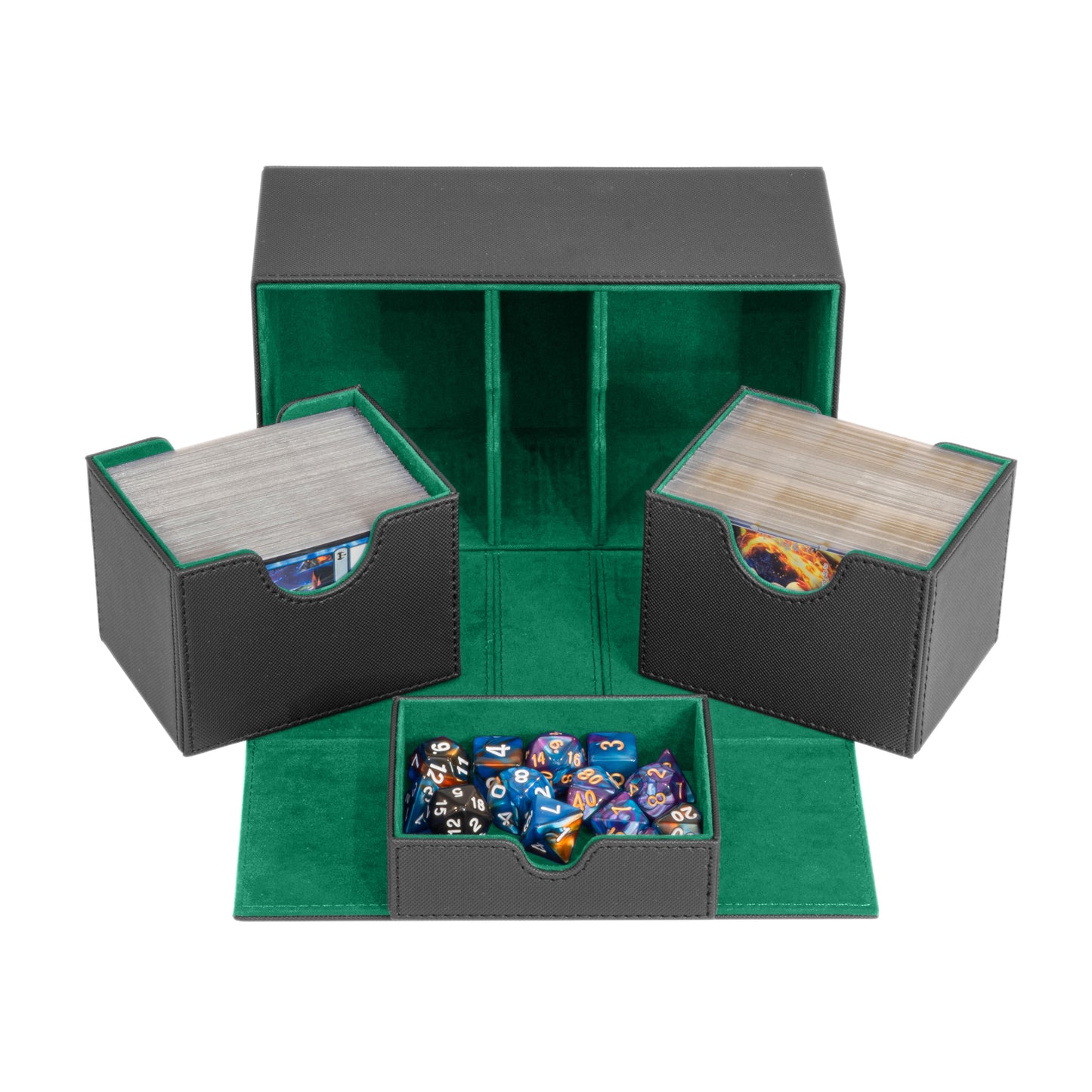 Green Interior Sideloader 200 - Durable Double Deck Box with Dice Tray