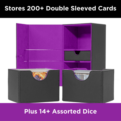 Purple Fire Interior Sideloader 200 - Durable Double Deck Box with Dice Tray