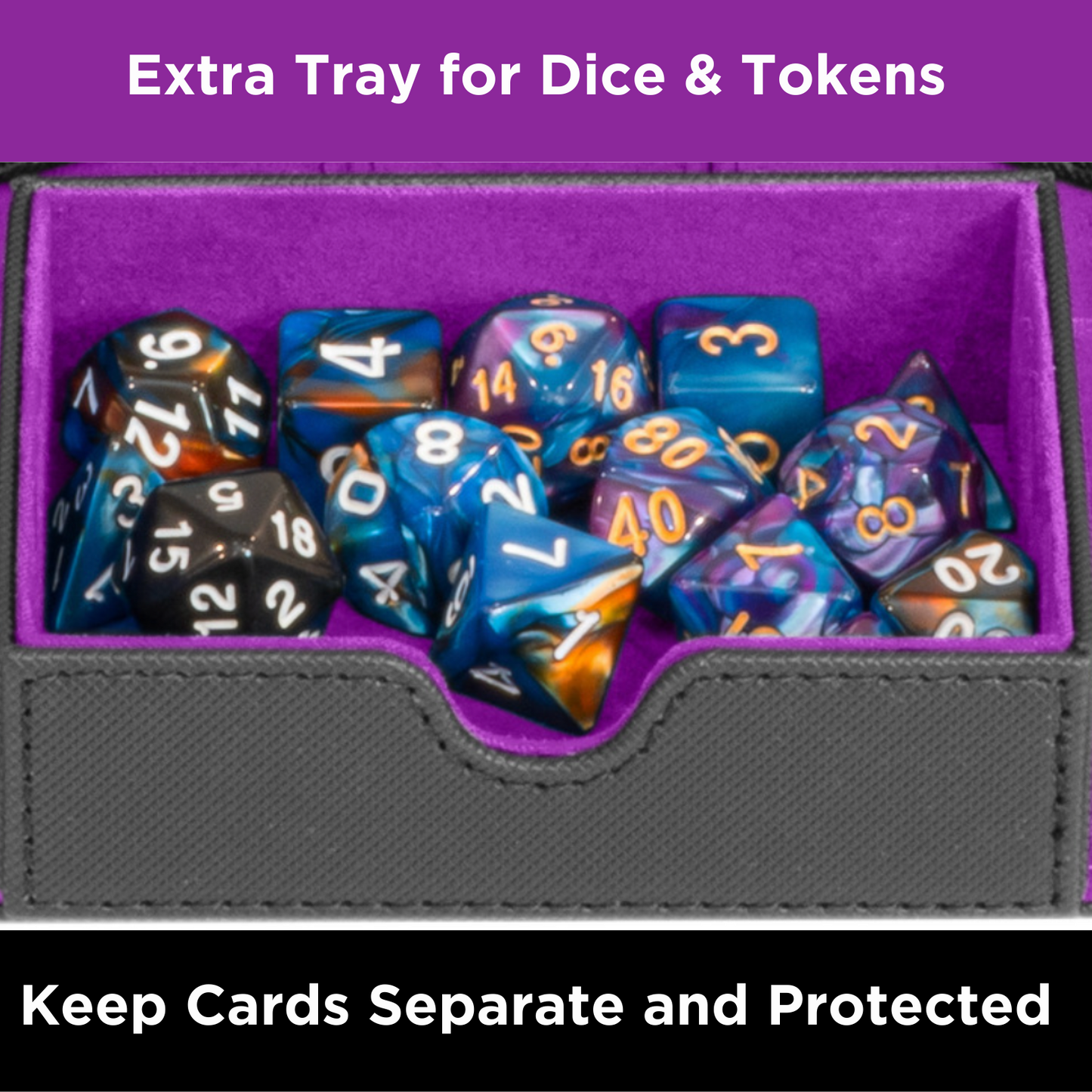 Purple Fire Interior Sideloader 200 - Durable Double Deck Box with Dice Tray