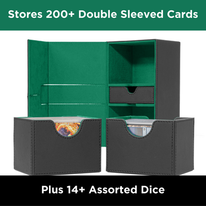 Green Interior Sideloader 200 - Durable Double Deck Box with Dice Tray