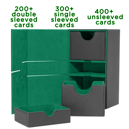 Green Interior Sideloader 200 - Durable Double Deck Box with Dice Tray