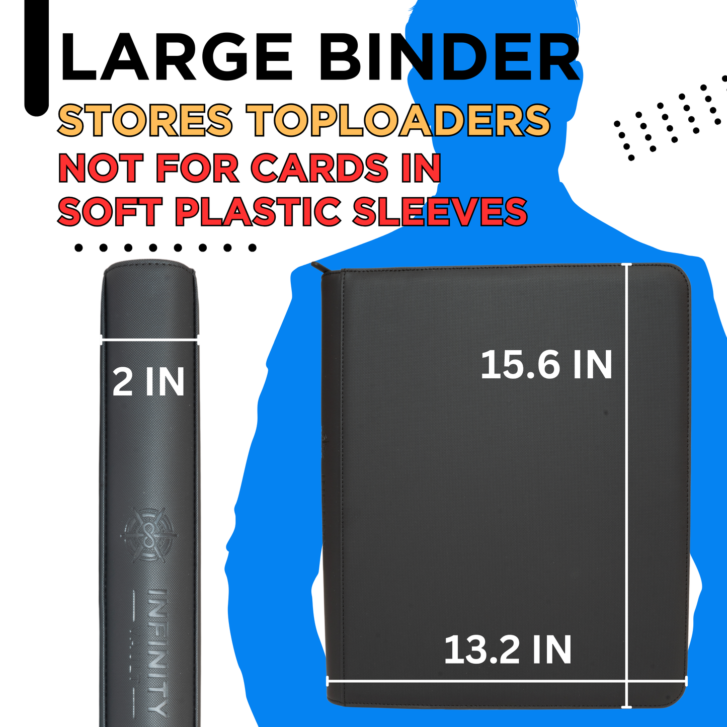 Premium Top Loader Binder for 216 Cards - 9 Pocket Design - Zipper-Enclosed Ringless Toploader Binder with Vintage Outer Cover - Quality Card Storage