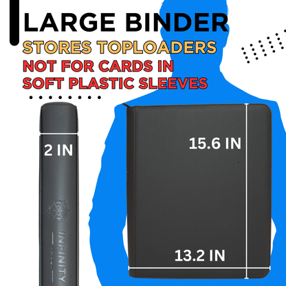 Premium Top Loader Binder for 216 Cards - 9 Pocket Design - Zipper-Enclosed Ringless Toploader Binder with Vintage Outer Cover - Quality Card Storage