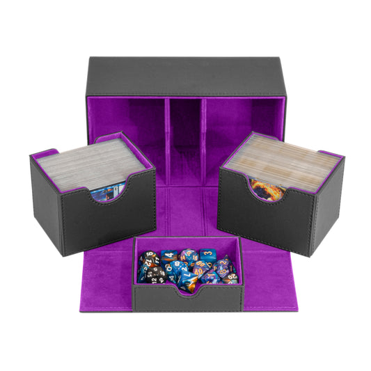 Purple Fire Interior Sideloader 200 - Durable Double Deck Box with Dice Tray