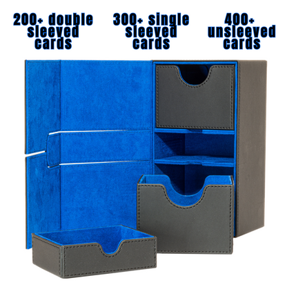 Royal Blue Interior Sideloader 200 - Durable Double Deck Box with Dice Tray